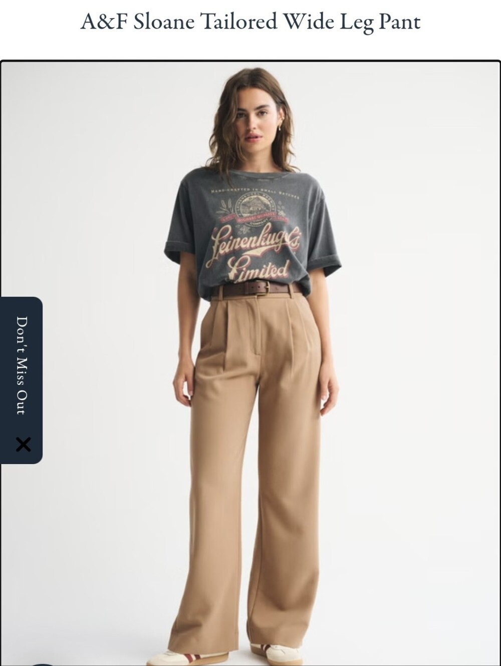 Abercrombie And Fitch Sloane Tailored Wide Leg Pant, Size 6R